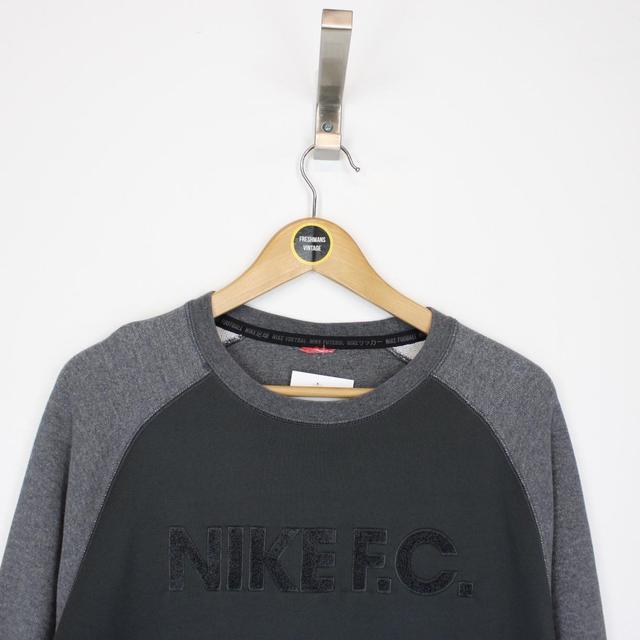 Nike FC Grey Crew Neck Spellout Sweatshirt Jumper