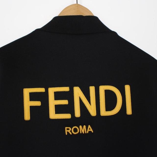 Fendi Black and Yellow Full Zip Bomber Jacket