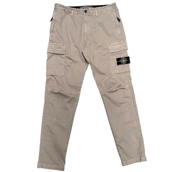 Stone Island Beige Slim Fit Cargo Trousers