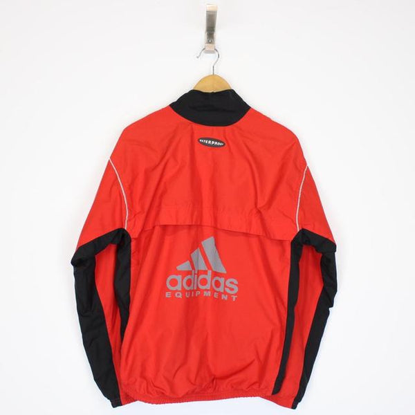 Vintage 90s Adidas Equipment Red and Black Full Zip Waterproof Jacket