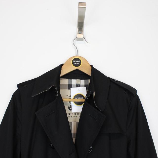 Burberry London Black Nova Check Double Breasted Trench Coat