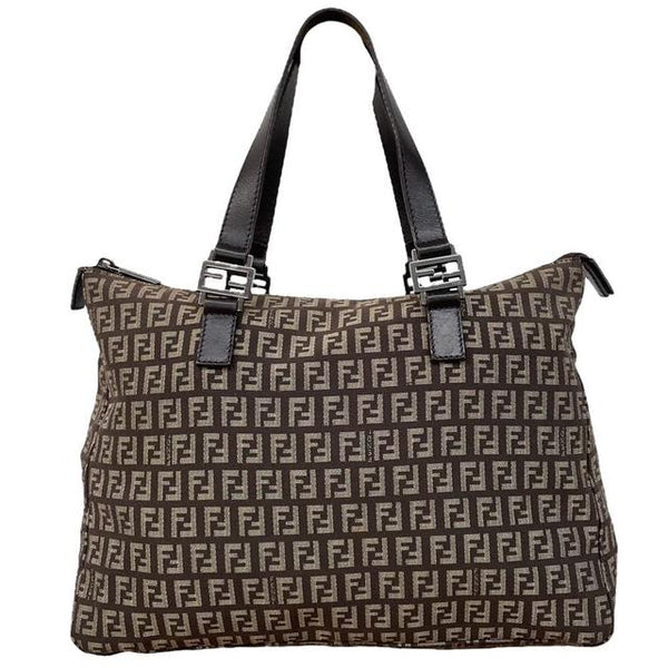 Fendi Zucchino Monogram Brown Canvas Tote Bag