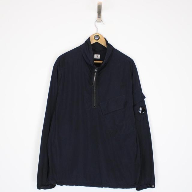 CP Company Navy Blue 1/4 Zip Goggle Nylon Overshirt Jacket