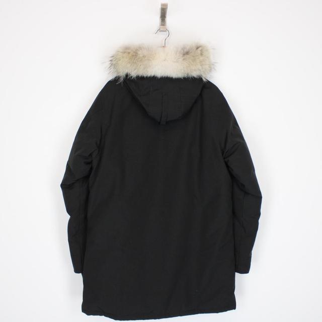 Canada Goose Black Langford Down Parka Coat with Fur Trim