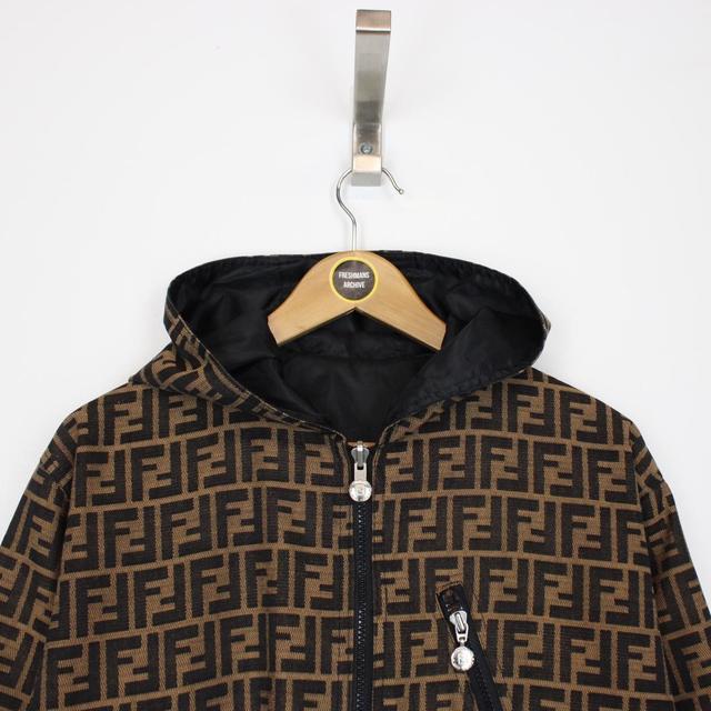 Vintage Fendi Brown and Black Zucca Monogram Full Zip Jacket