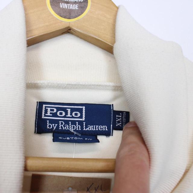 Vintage 90s Polo Ralph Lauren Cream Roll Neck Sweatshirt Jumper