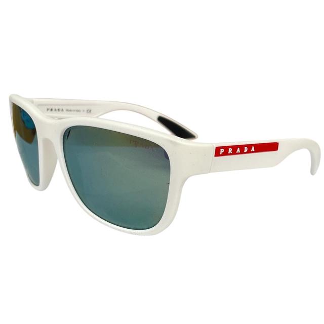 Prada Sport Linea Rossa White Rubber Square Sunglasses