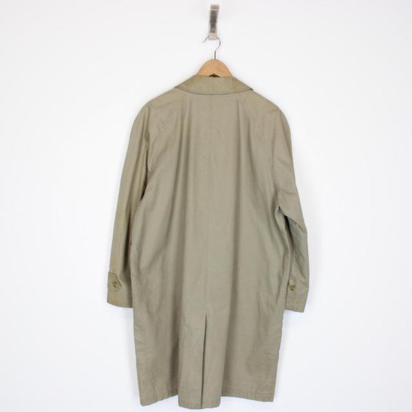 Vintage 90s Burberry Khaki Brown Nova Check Single Breasted Trench Coat