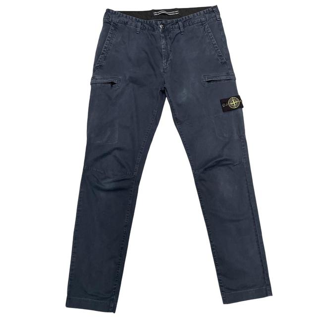 Stone Island SS 2020 Navy Blue Skinny Fit Cargo Trousers