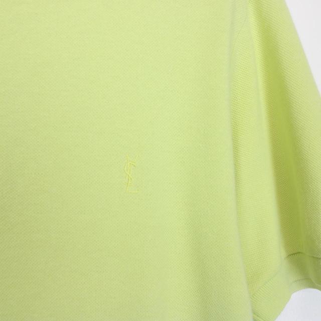 Vintage 80s Yves Saint Laurent Lime Green Short Sleeve Spellout Polo Shirt