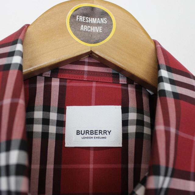 Burberry Red Nova Check Long Sleeve Cotton Shirt