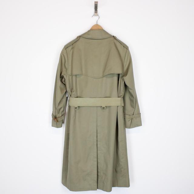 Vintage 90s Burberry Green Nova Check Double Breasted Trench Coat