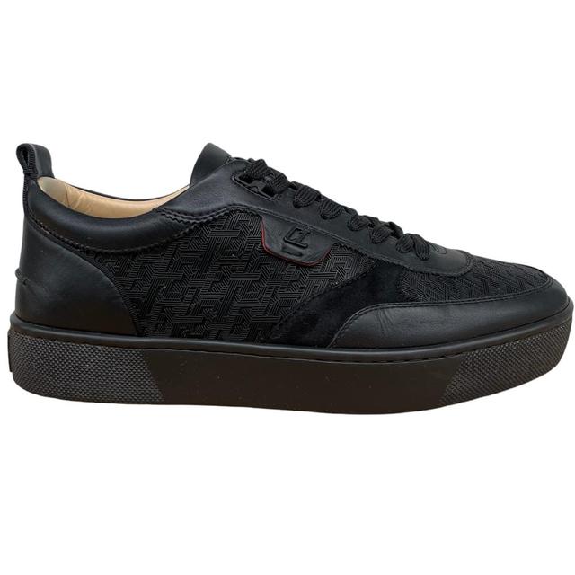 Christian Louboutin Black Happyrui Leather Trainers