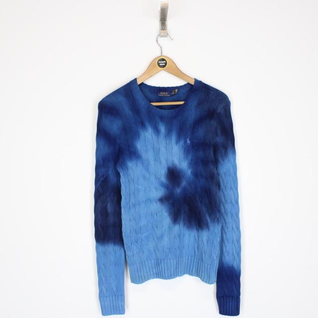 Polo Ralph Lauren Blue Tie Dye Cable Knit Jumper