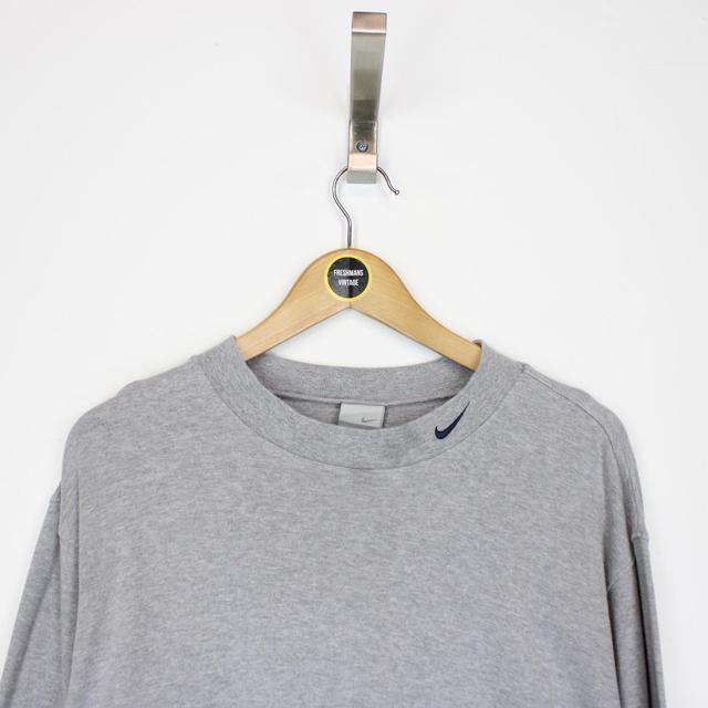 Vintage 00s Nike Grey Long Sleeve Mock Neck T-Shirt