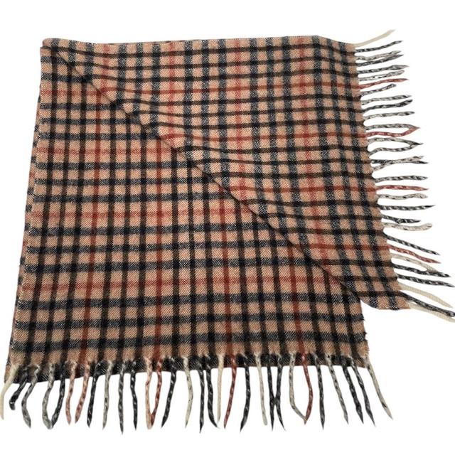 Vintage 90s Burberry Multicoloured Check Lambswool Scarf