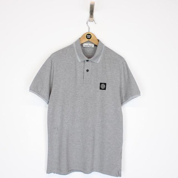 Stone Island Grey Short Sleeve Compass Polo Shirt