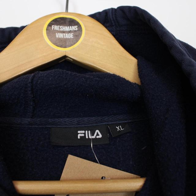 Vintage 00s Fila Navy Blue Pullover Spellout Hoodie Jumper