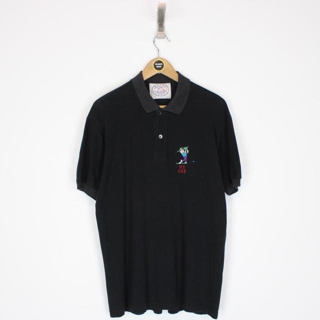 Vintage 90s Iceberg Sport Black Short Sleeve Polo Shirt