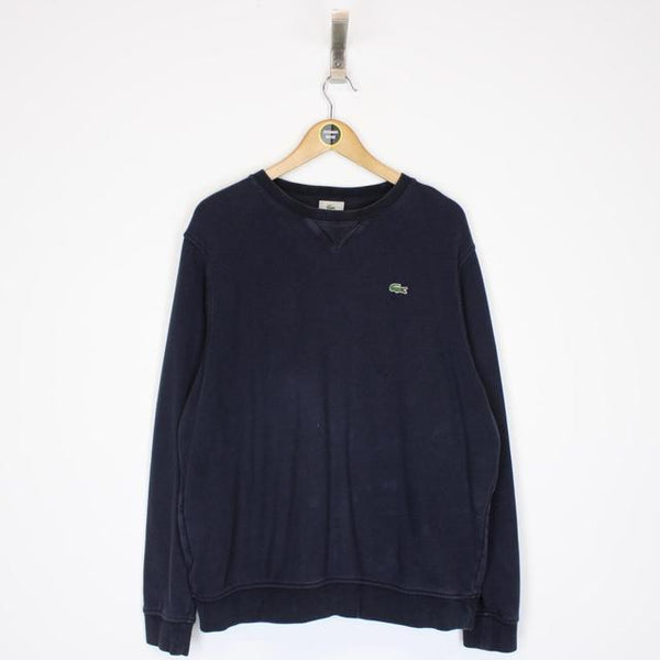 Lacoste Navy Blue Crew Neck Cotton Sweatshirt Jumper