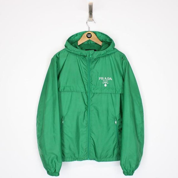 Prada Re-Nylon Green and White Full Zip Windbreaker Jacket