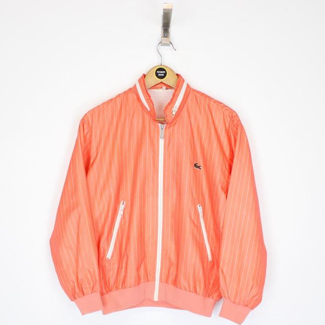 Vintage 90s Lacoste Chemise Orange and White Striped Jacket