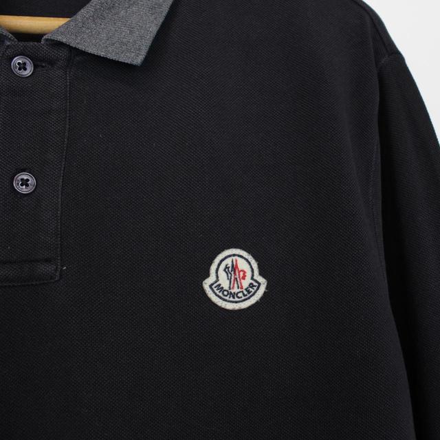 Moncler Maglia Manica Lunga Black and Grey Long Sleeve Polo Shirt