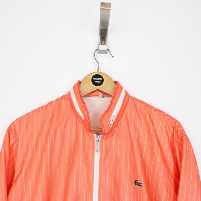 Vintage 90s Lacoste Chemise Orange and White Striped Jacket