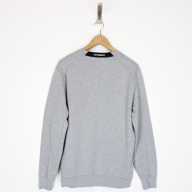 CP Company Grey Diagonal Fleece Cotton Sweatshirt Jumper