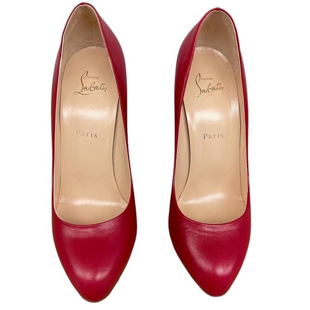 Christian Louboutin 2009 Red Feticha 120 Leather High Heels