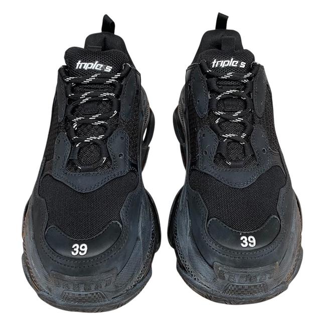 Balenciaga Triple S Black Clear Sole Mesh Trainers