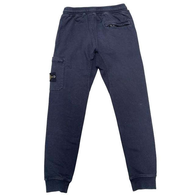 Stone Island SS 2018 Navy Blue Slim Fit Cotton Tracksuit Bottoms / Joggers