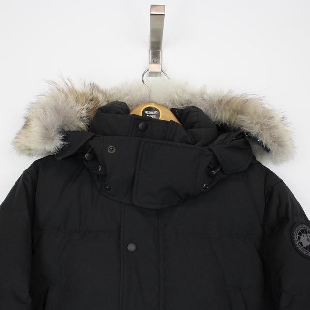 Canada Goose Black Wyndham Parka Black Label Down Jacket with Fur Trim