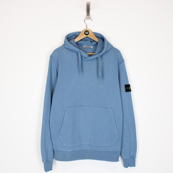 Stone Island SS 2022 Blue Cotton Hoodie Jumper