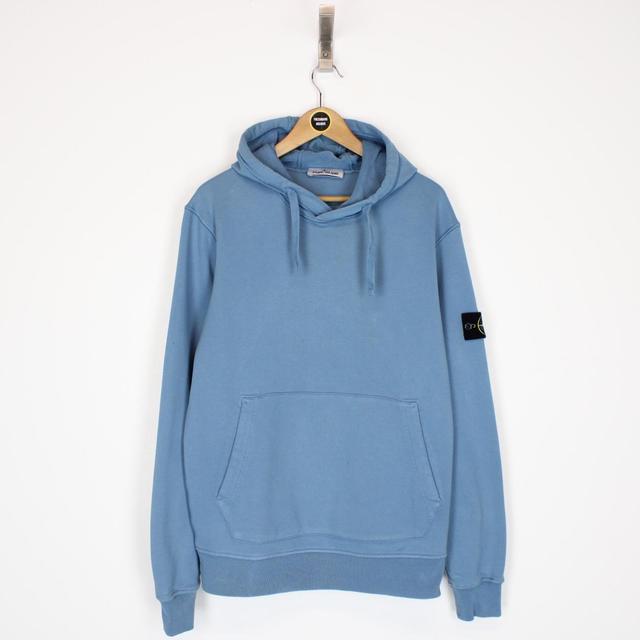 Stone Island SS 2022 Blue Cotton Hoodie Jumper