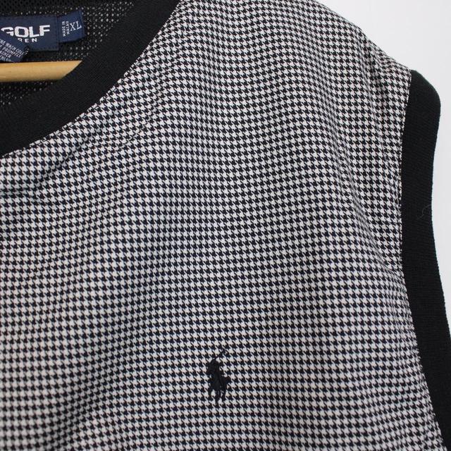 Vintage Ralph Lauren Polo Golf White and Black Checked Vest Jacket