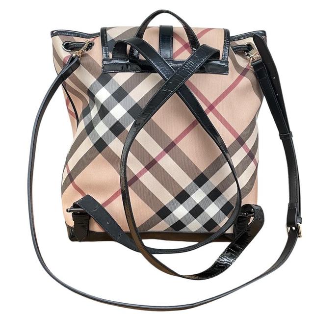 Burberry Beige and Black Nova Check Large Backpack