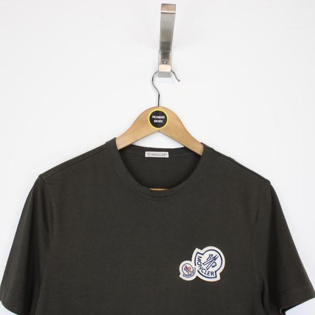 Moncler Maglia Khaki Green Double Logo Short Sleeve T-Shirt