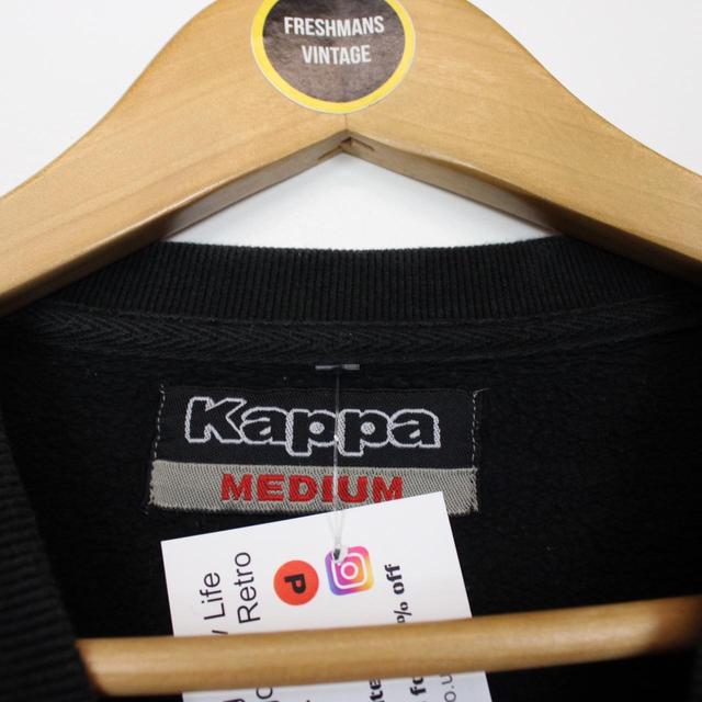 Vintage 00s Kappa Black and Pink Spellout Sweatshirt Jumper