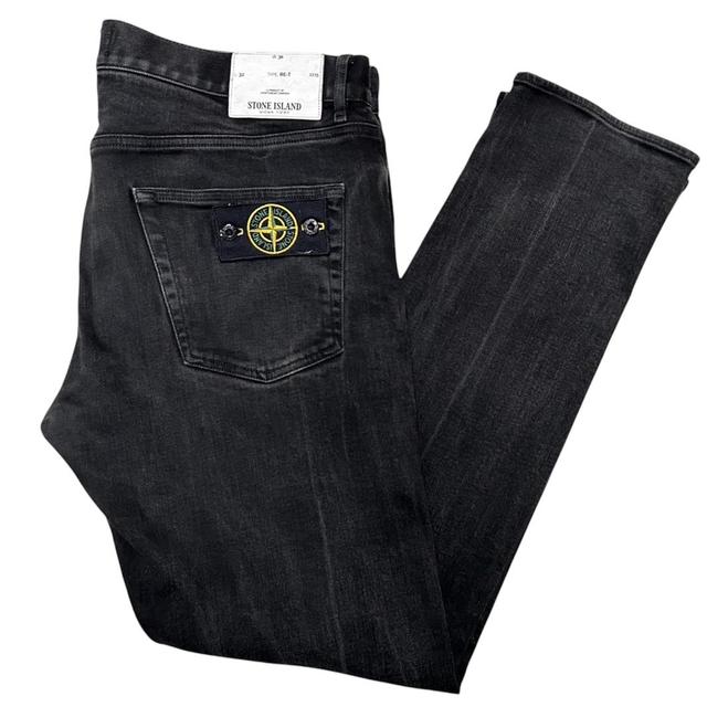 Stone Island SS 2018 Black Regular Tapered Fit Denim Jeans