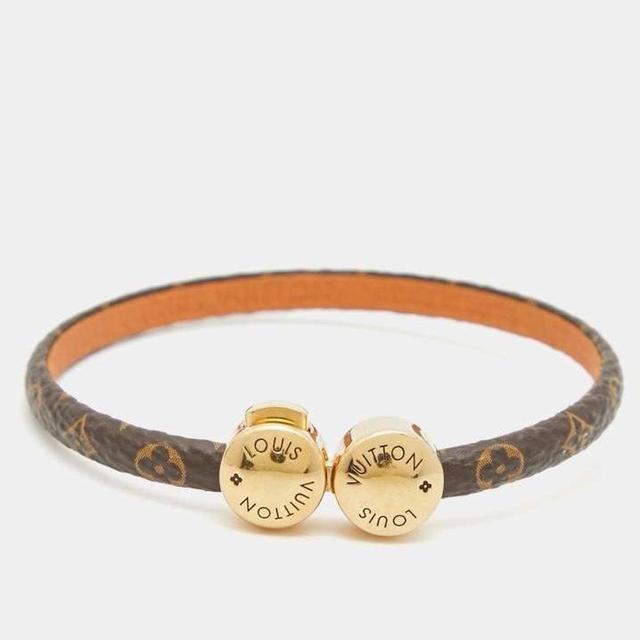 Louis Vuitton Brown and Gold Historic Mini Monogram Bracelet