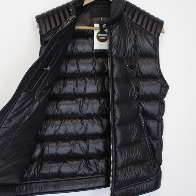 Prada Black Full Zip Nylon Down Gilet / Bodywarmer