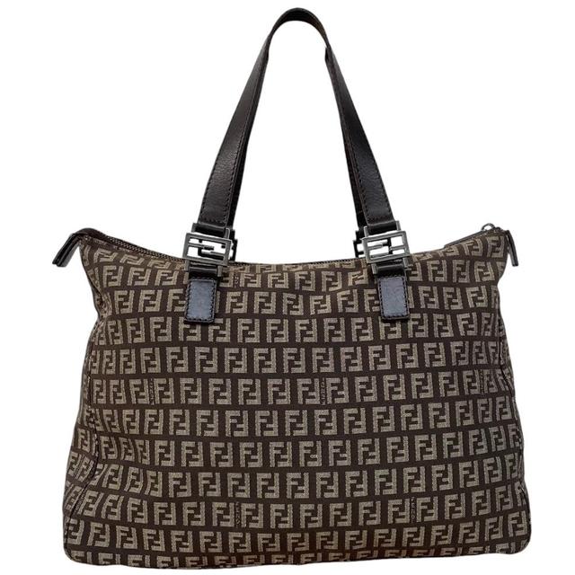 Fendi Zucchino Monogram Brown Canvas Tote Bag