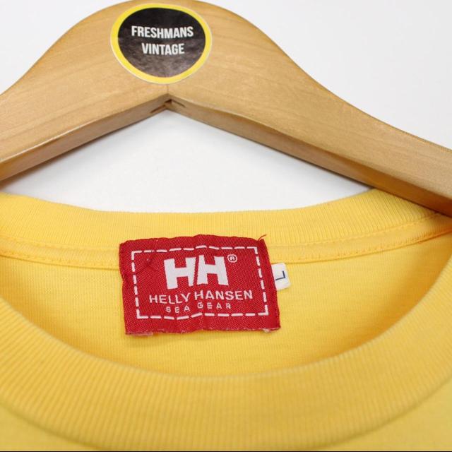 Vintage 90s Helly Hansen Sea Gear Yellow Spellout Short Sleeve T-Shirt