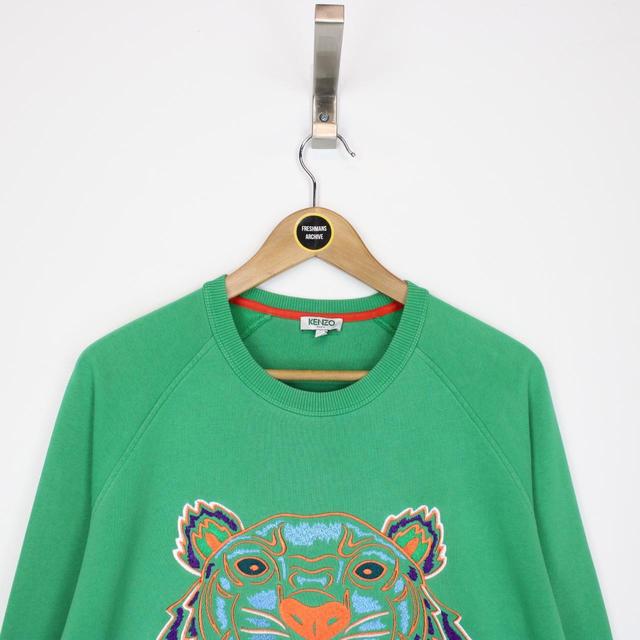 Kenzo Paris Green and Multicoloured Tiger Logo Sweatshirt Jumper