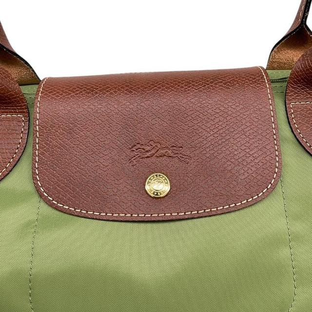 Longchamp Green and Brown Le Pliage Original Shoulder Tote Bag