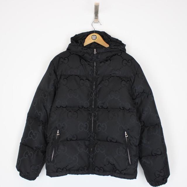 Gucci Black Jumbo GG Monogram Canvas Down Puffer Jacket