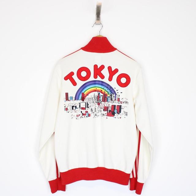 Rare Vintage 2006 Adidas Tokyo Rainbow City White and Multicoloured Full Zip Track