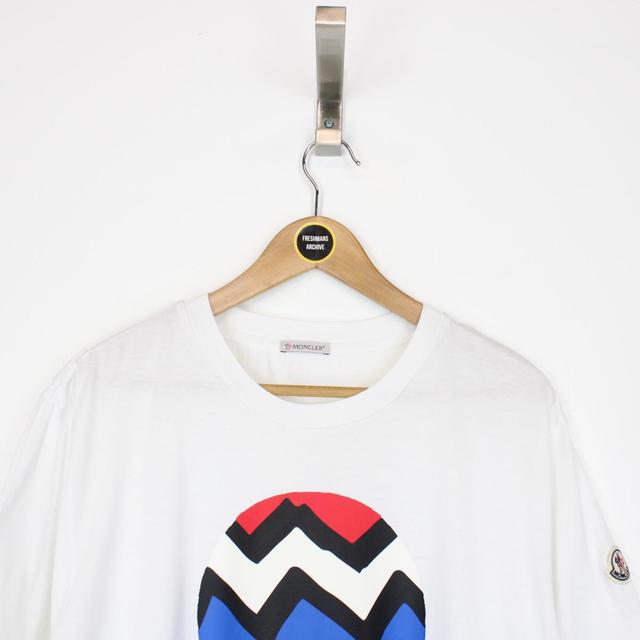 Moncler White Short Sleeve Zig Zag Logo Print T-Shirt