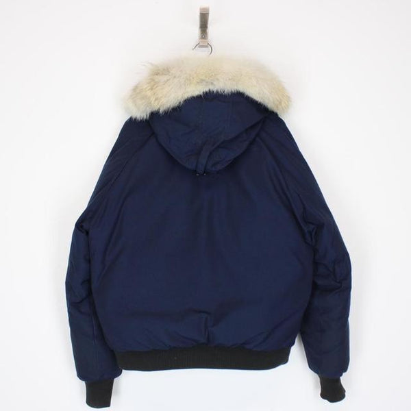 Canada Goose Navy Blue Chilliwack Bomber Down Jacket with Fur Trim